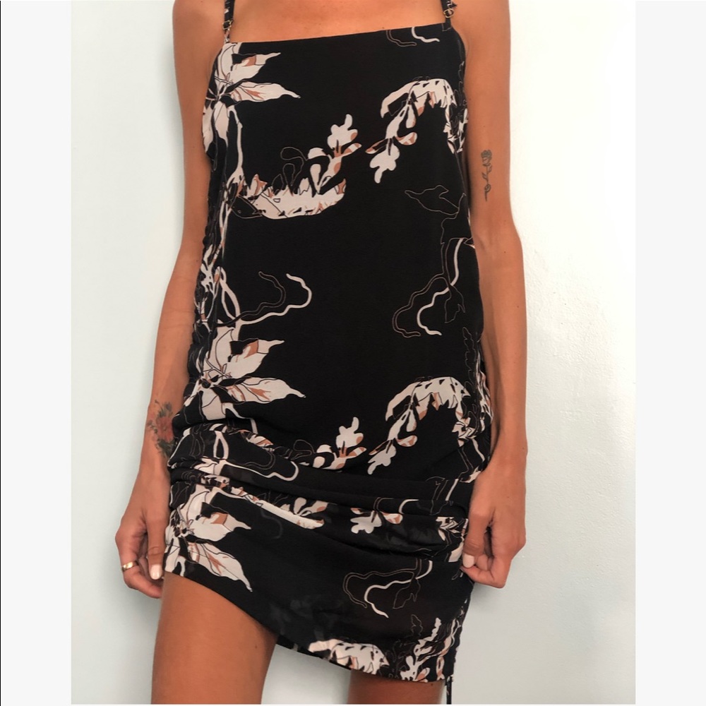 SHONA JOY Ruched Slip Dress In Shadows Black - Picture 12 of 16
